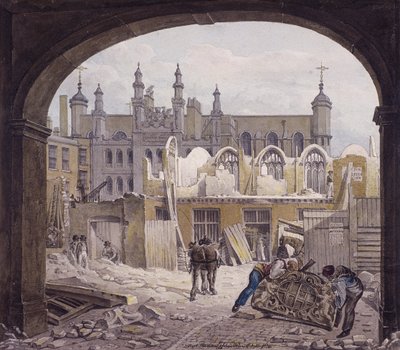 Abriss der Guildhall-Kapelle, London, 1820 von Robert Blemmell Schnebbelie
