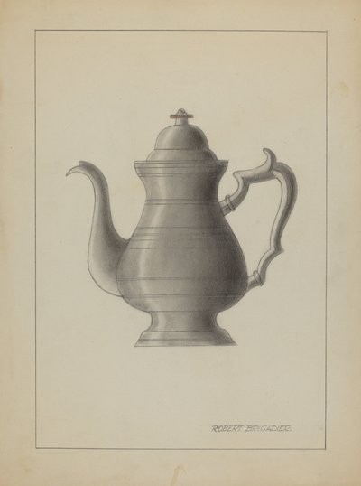 Zinn-Kaffeekanne von Robert Brigadier