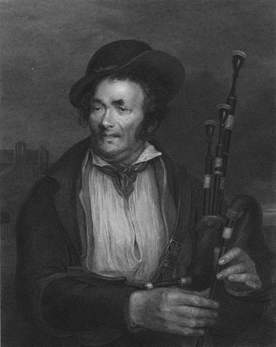 Der Dudelsackspieler, um 1845 von Robert Charles Bell