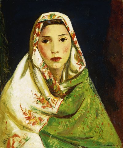 Mexikanisches Mädchen mit orientalischem Schal, 1916 von Robert Cozad Henri