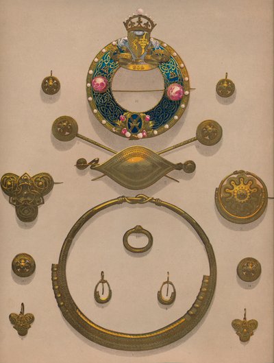 Goldene Ornamente und Brosche, 1863 von Robert Dudley