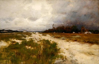 Küstenlandschaft, Dünen und Windmühle von Robert Eichelberger