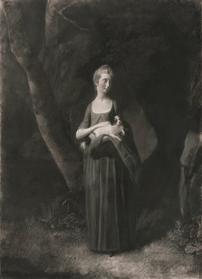 Miss Cunningham mit ihrem King Charles Spaniel von Robert Healy