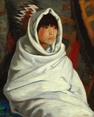 Indisches Mädchen in weißer Decke von Robert Henri
