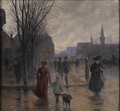 Regnerischer Abend auf der Hennepin Avenue, ca. 1902 von Robert Koehler