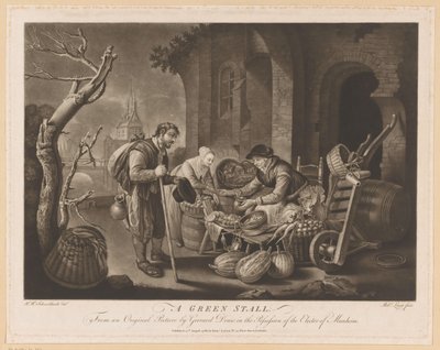 Gemüsestand und Bettler von Robert Laurie