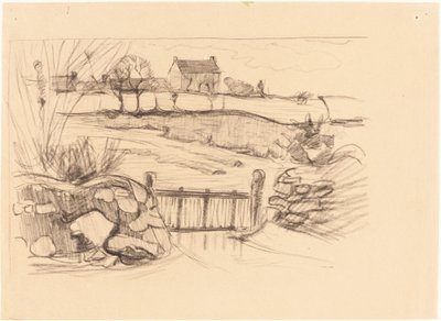 Tor zum Bauernhaus, Pont-Aven von Robert Polhill Bevan