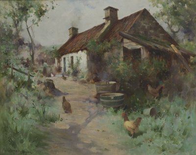 Hütte mit Geflügel von Robert Russell MacNee