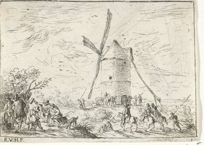 Windmühle Landschaften mit Lagern (Serientitel) von Robert van den Hoecke