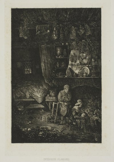 Flämisches Interieur, aus Revue Fantaisiste von Rodolphe Bresdin