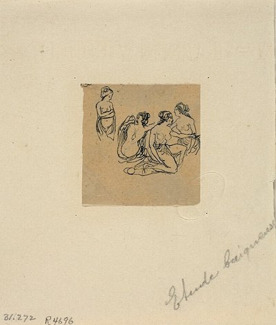 Studie von Badenden von Rodolphe Bresdin