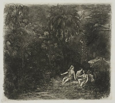 Die Badenden unter den Palmen von Rodolphe Bresdin
