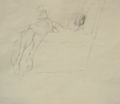 Nina Hamnett beim Lesen, ca. 1917 von Roger Eliot Fry