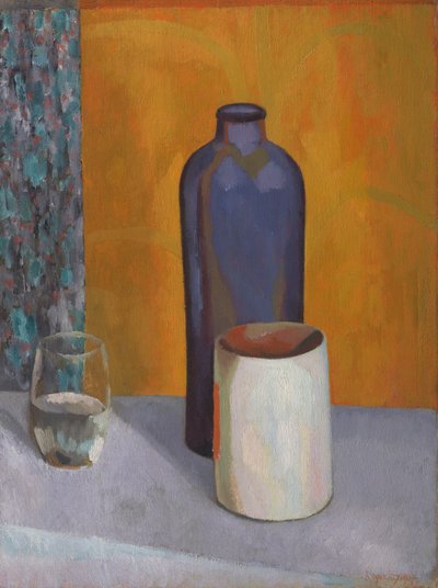 Stillleben mit blauer Flasche von Roger Fry