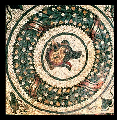 Bärenkopf, römisches Mosaik, frühes 4. Jahrhundert von Roman