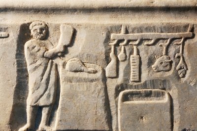 Metzger, Basrelief, römische Zivilisation von Roman