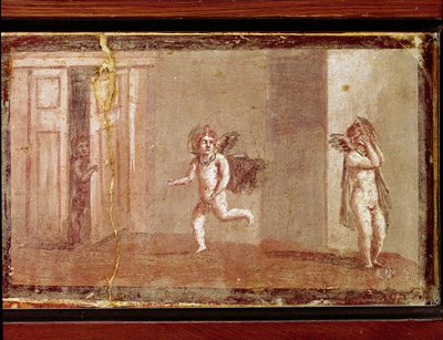 Amoretten spielen Verstecken (Fresko) von Roman