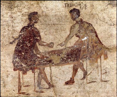 Würfelspieler (Fresko) von Roman