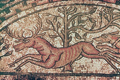 Hinton St. Mary Mosaik (Detail) ca. 350 n. Chr. von Roman