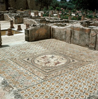 Überreste der Mosaiken der römischen Stadt von Roman
