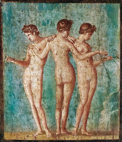 Die drei Grazien (Fresko) von Roman