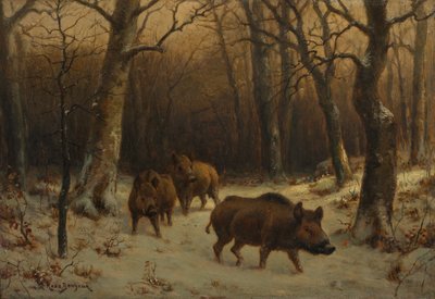 Wildschweine im Schnee von Rosa Bonheur