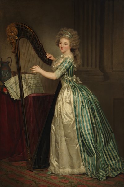 Selbstporträt mit Harfe, 1791 von Rose Adelaide Ducreux