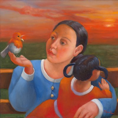 Ein Sonnenuntergang zusammen, 2022 von Rosemarie Adcock