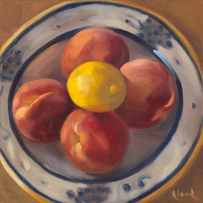 Pfirsiche und Zitrone, 2016 von Rosemarie Adcock