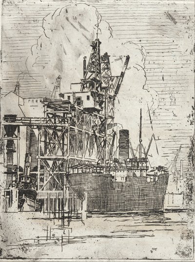 Frachtschiff am Pier von Roswell Morse Shurtleff