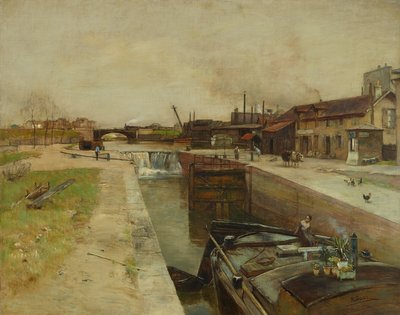 Schleuse am Kanal von St. Denis von Rudolf Ribarz