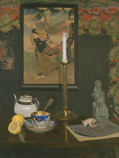 Stillleben mit Kerzenhalter von Rudolf Vejrych