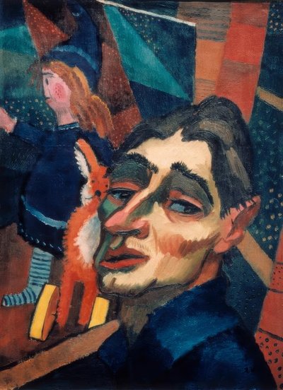 Selbstbildnis mit Puppe von Rudolf Wacker