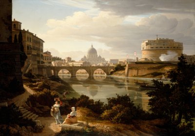 Rom, Ansicht des Tiber nach Süden von Rudolf Wiegmann