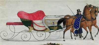Pferdeschlitten (digitales Detail) von Russian School