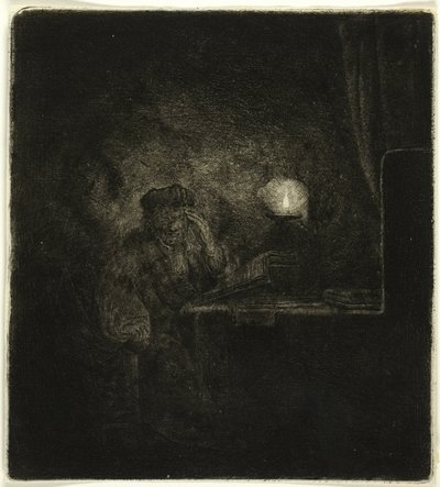 Student an einem Tisch bei Kerzenlicht von Salomon Savery