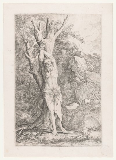 Albert an einen Baum gebunden von Salvator Rosa