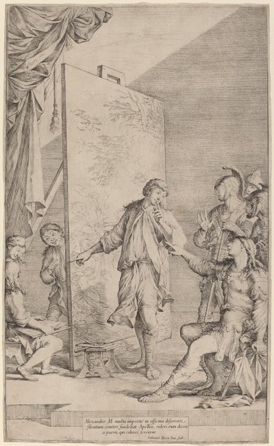 Alexander im Atelier von Apelles von Salvator Rosa