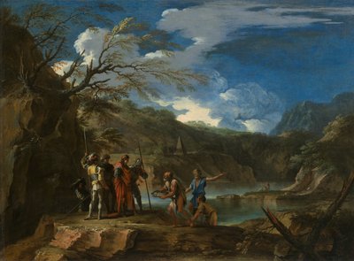 Polykrates und der Fischer von Salvator Rosa