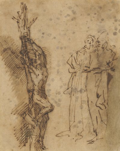 Studie für die Kreuzigung des Polykrates von Salvator Rosa