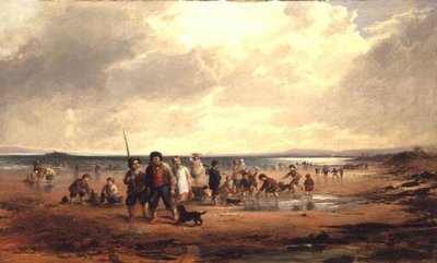 Kinder spielen am Strand von Samuel Bough