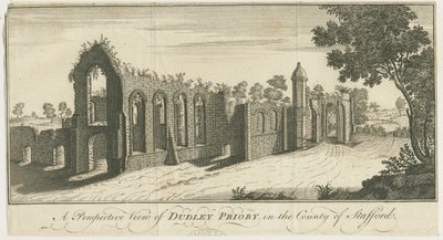 Dudley Priory: Gravur von Samuel Buck