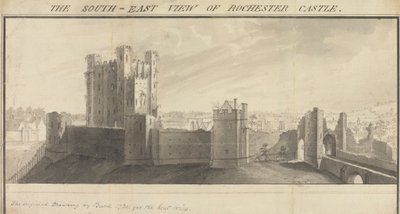 Die Südostansicht von Rochester Castle von Samuel Buck
