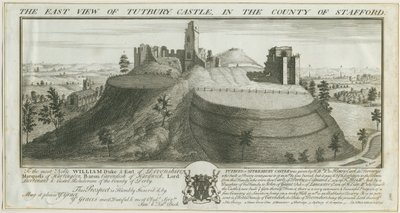 Tutbury Castle - Ostansicht (Stich) von Samuel Buck