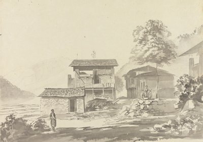 Im Dorf in der Nähe von Tassisudon [Tashicho Dzong] von Samuel Davis