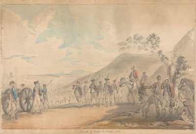 Marsch der Truppen in Indien von Samuel Davis