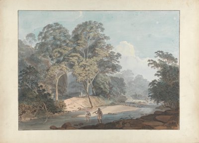 Felsige Flusslandschaft mit Sepoys von Samuel Davis