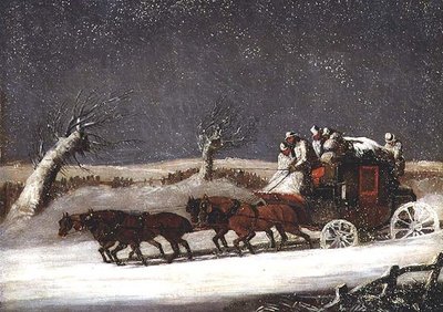 Postkutsche im Schneetreiben von Samuel Henry Alken