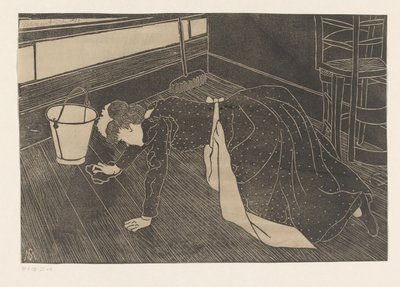 Putzende Frau von Samuel Jessurun de Mesquita (signed by artist)