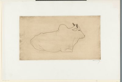 Liegender Zebu von Samuel Jessurun de Mesquita (signed by artist)